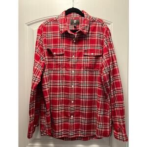 Timberland Men’s Regular Fit Plaid Flannel Button Front Work Shirt Size‎ XL Red